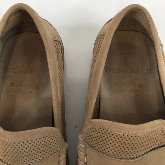 Bruno Magli Carlos Tan Perforated Suede Penny Loafers Size 8M main image 11